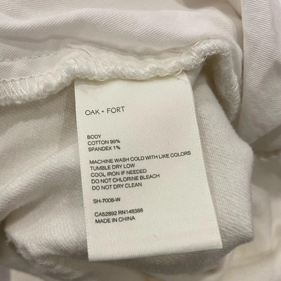 Oak and Fort - Paperbag Denim Shorts - White - Size XS - Picture 4 of 4